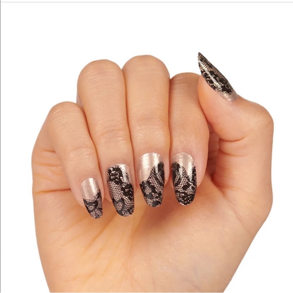 *Retired* Color Street: Lacey Business | Gold Black Metallic Romantic Lace - Picture 9 of 12